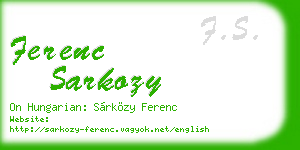 ferenc sarkozy business card
