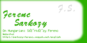 ferenc sarkozy business card